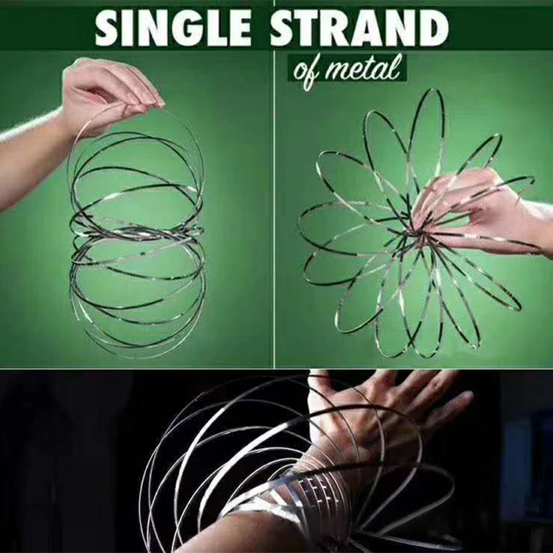 

Stainless Iron Hand Ring Anti Stress Hand Wrist Toy Fidget Spinner Creative Fluid Decompression Magic Bracelet Exercise Bracelet