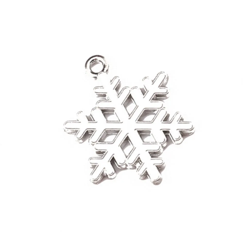 

10 Pcs White Christmas Snowflake Enameled Silver Tone Charms 25mm X 19mm Ornament Xmas Navidad Natal New Year 2022