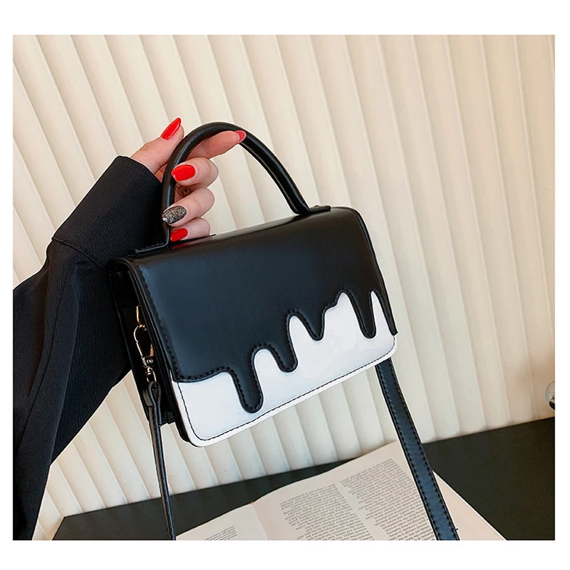 

New Fashion Color Blocking Personalized Portable Cross Body Small Square Bag For Women