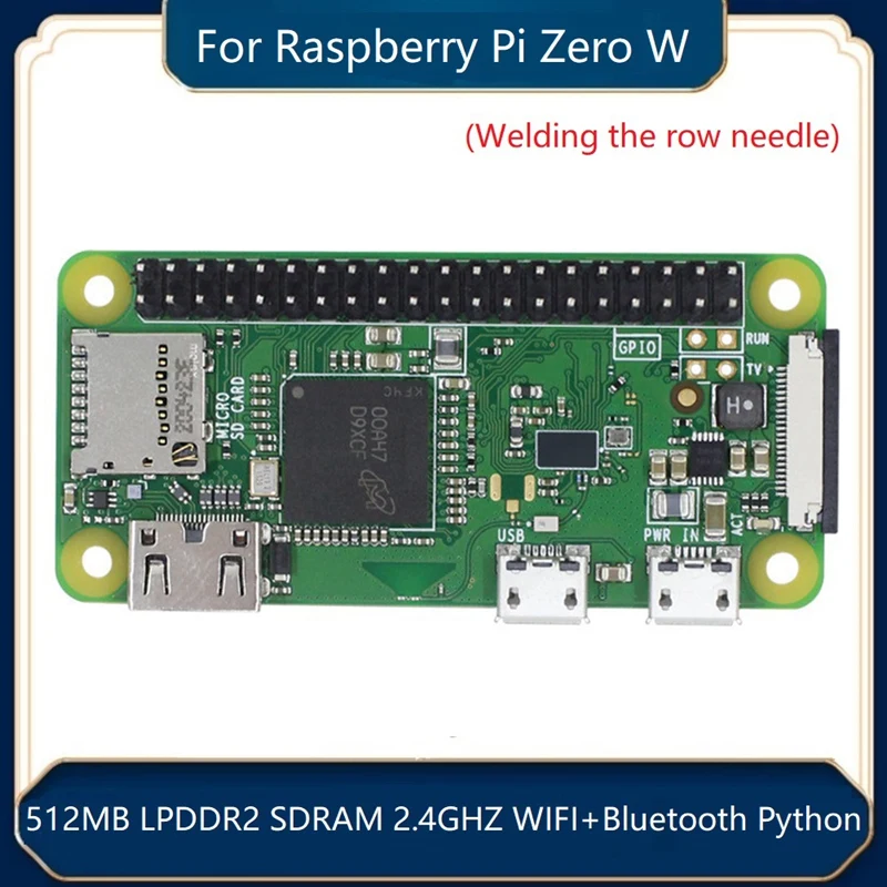 

For Raspberry Pi Zero W BCM28351 1GHZ ARM11 512MB LPDDR2 SDRAM 2.4GHZ WIFI+Bluetooth Python Learning Development Board