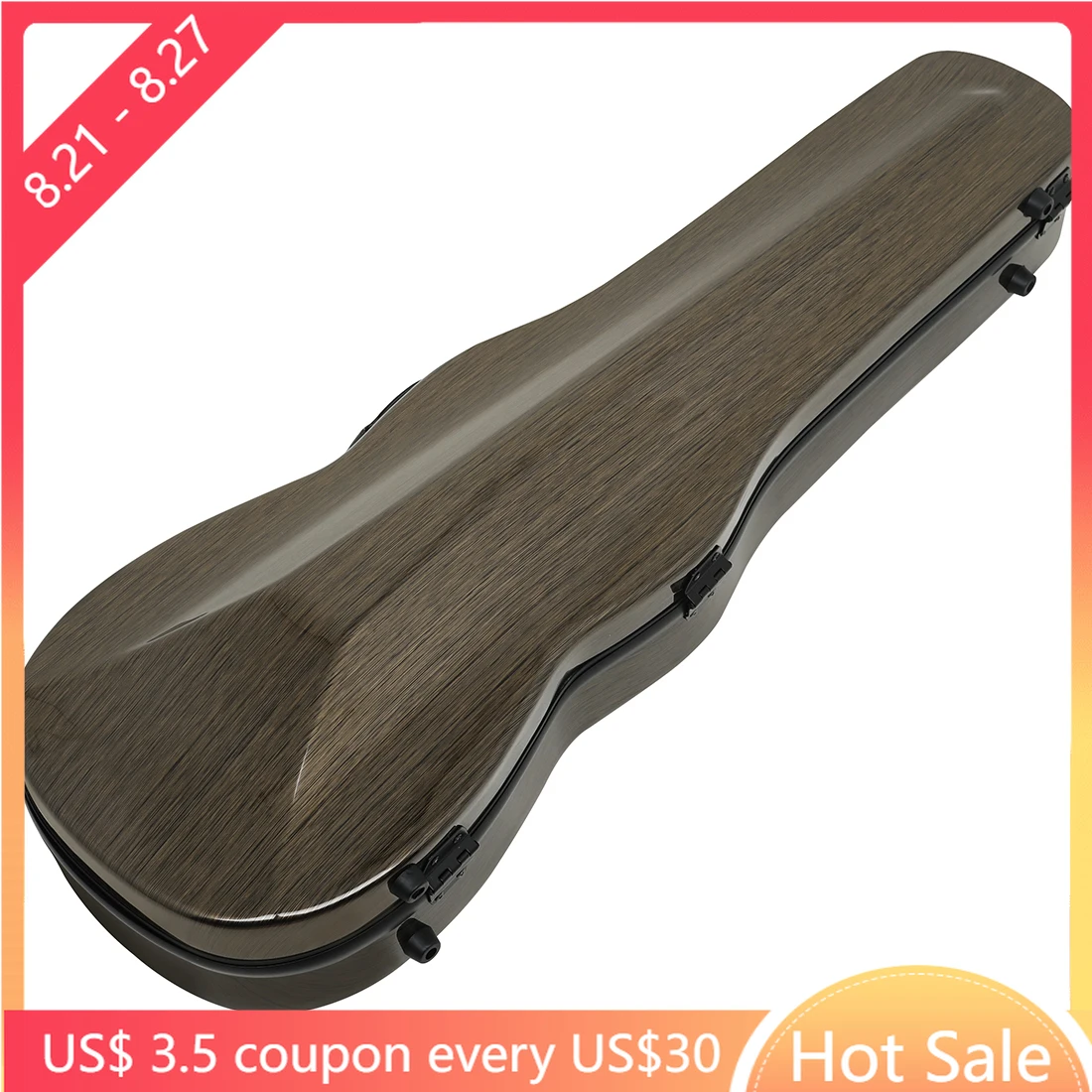 4/4 3/4 Violin Case Carbon Fiber Triangle Box Portable Violin Box Backpack Double Shoulder Strap Triangle Case with Hygrometer