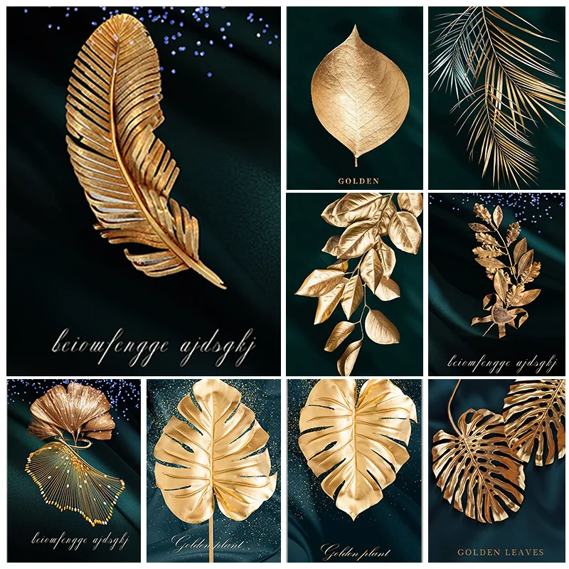 

Набор для алмазной живописи «сделай сам» 5D с золотыми листьями