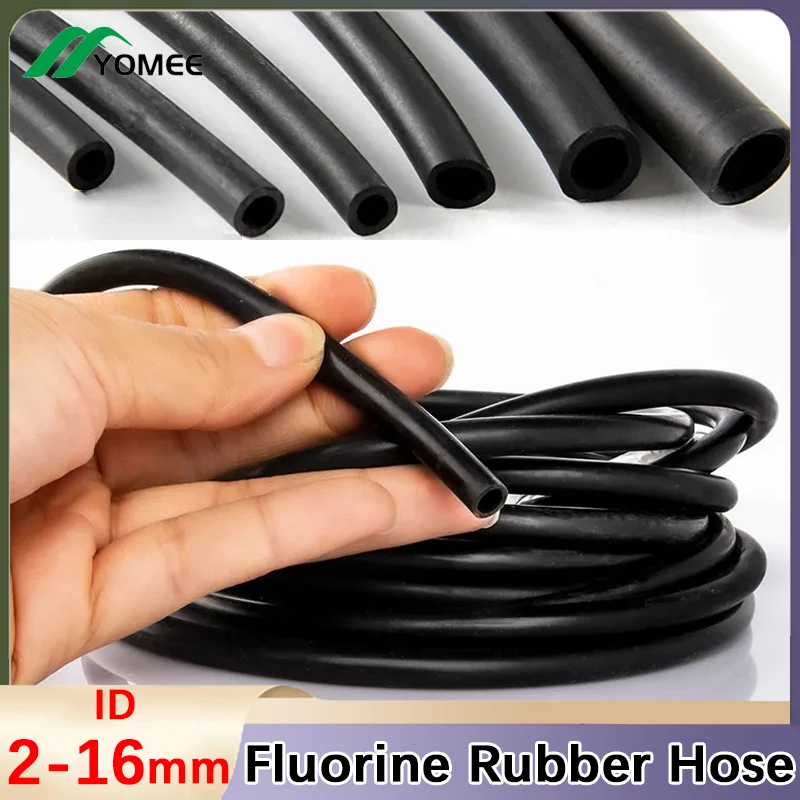 

Black Fluororubber FKM Viton Oil Hose Tube Fluorine Rubber Pipe Acid-Base Heat Oil Resistant ID 2/3/4/5/6/7/8/10/12/14/16mm