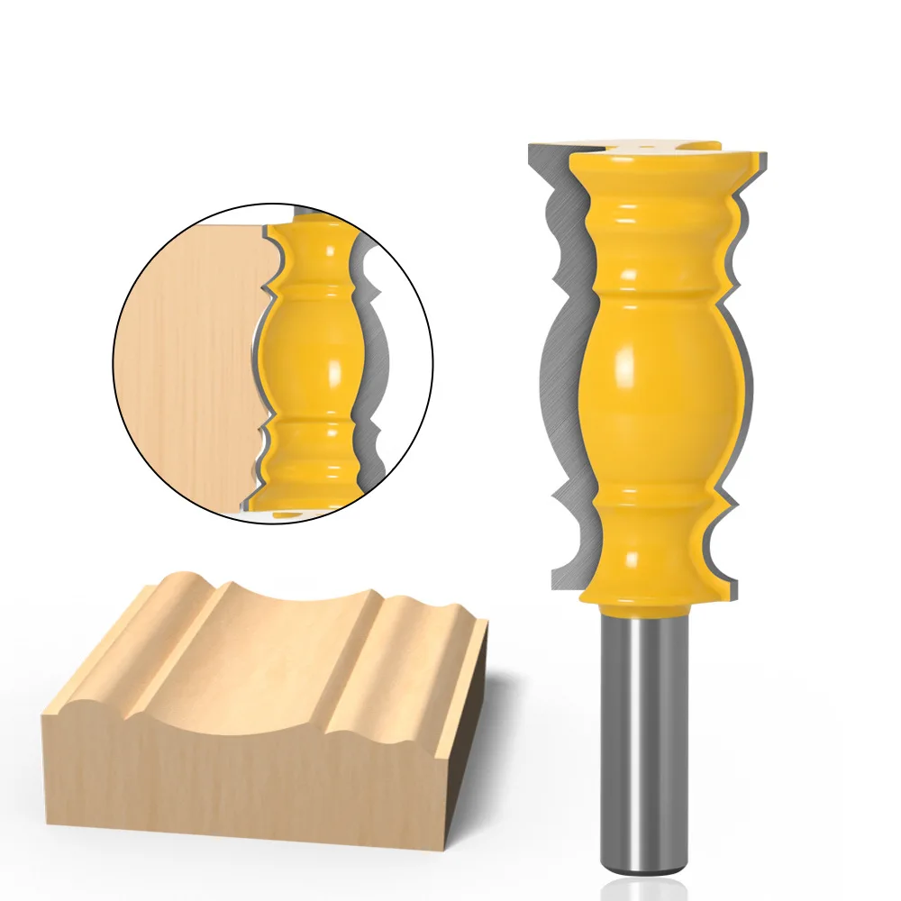 

1PC 1/2" 12.7MM 12MM Shank Milling Cutter Wood Carving Large Line Knife Crown Molding Router Bit Tenon Cutter For Wood Woodwork
