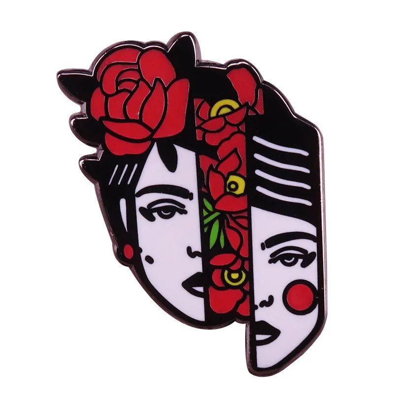 

Феминистская Роза, эмалированные винтажные булавки для одежды, детские, мужские, женские, забавные, рюкзак, одежда, сделай сам, эмалированны...