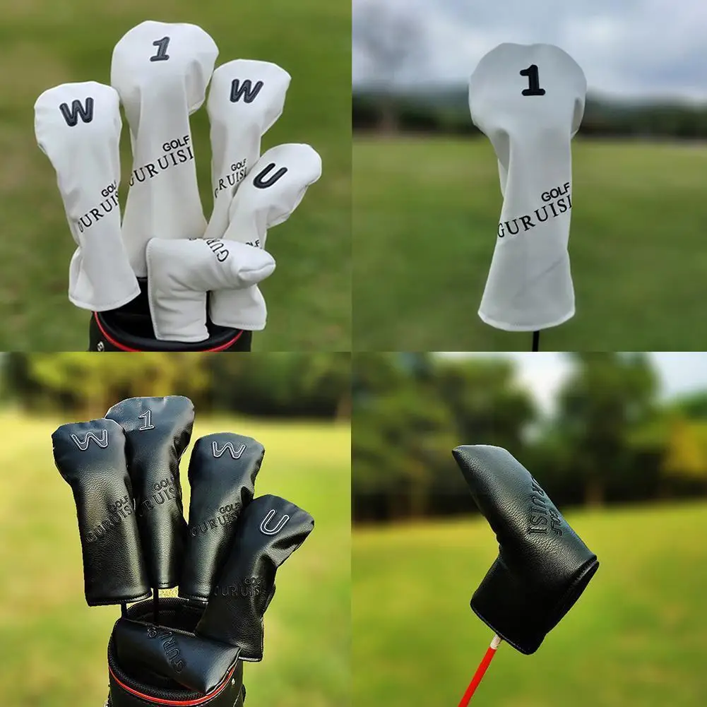 

Golf Woods Covers Covers For Driver Fairway Putter 135ut Clubs Set S Pu Leather Unisex Simple Golf Iron Cover T4b1