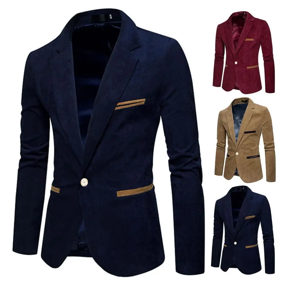 Мужской официальный деловой костюм пиджак на одной пуговице приталенный модный