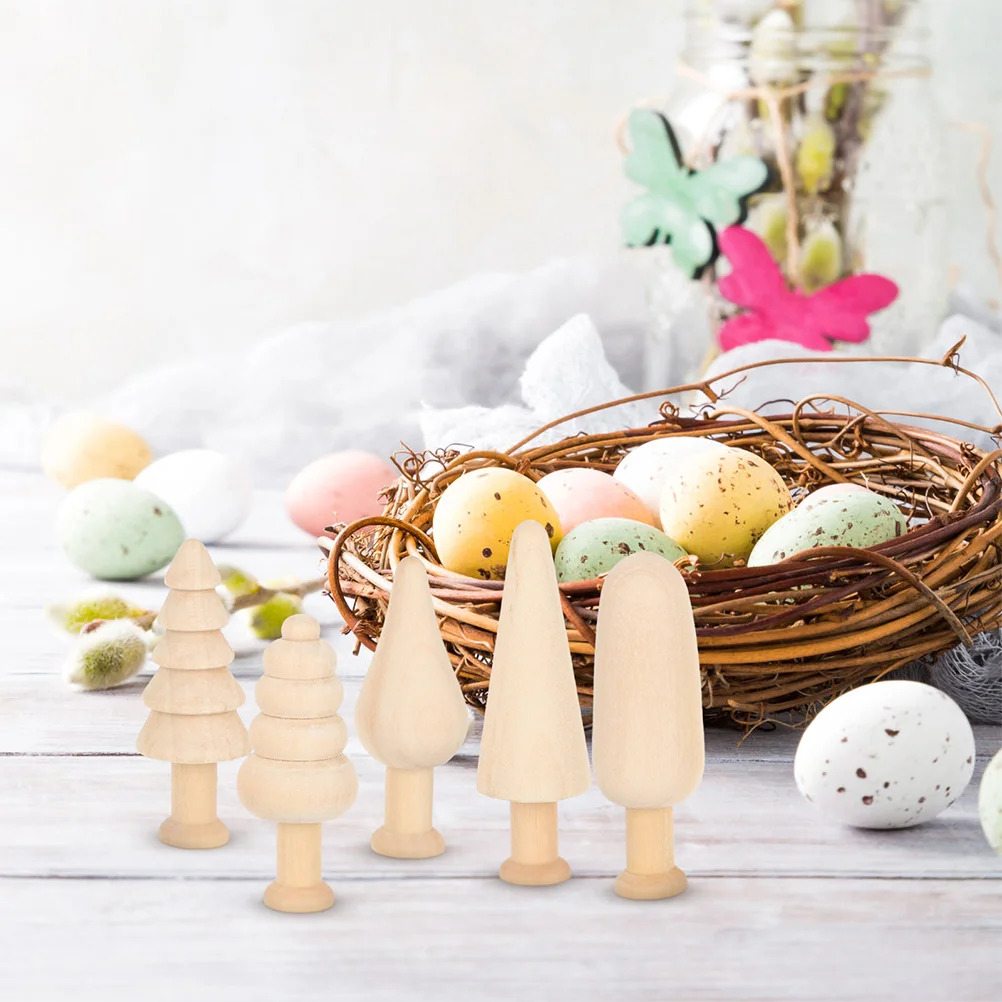 

20pcs Unfinished Wooden Tree Decorations DIY Graffiti Wooden Tree Wood Mini Tree