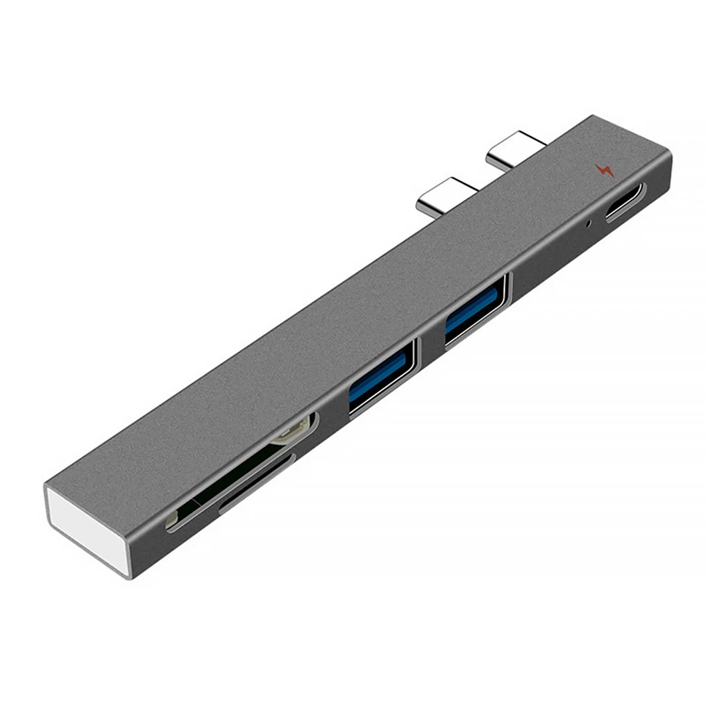 

5-in-1 Type-C Hub Dock TF Card Reader Slot Travel Office Splitter PD Laptop Notebook Adapter for Macbook Pro