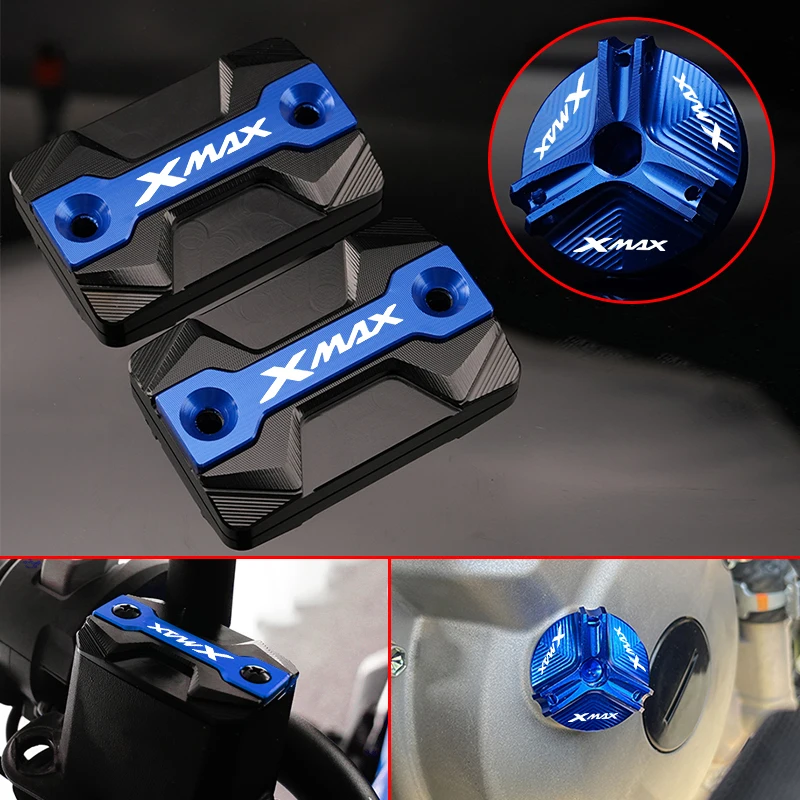 

XMAX For YAMAHA XMAX 125 250 300 XMAX300 XMAX250 2017-2023 Motorcycle Accessories Front Brake Fluid Reservoir Tank Covers Caps