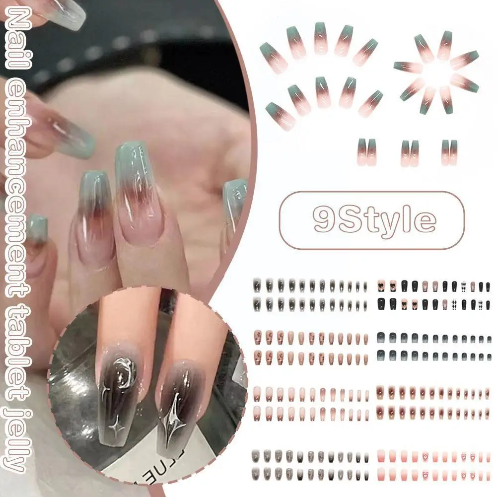 

24 Nail Stickers Press On Nails Fake Nails Artificial Long Cover False Long Full Fingernails Ballet Tips Adhesive Nail Acry L1Q6