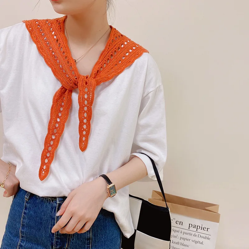 

Women's Small Fake Collars Shawl for Sweater Blouse Tops Hollow Out False Collar Female Shirt Shoulder Wraps Detachabel Collar