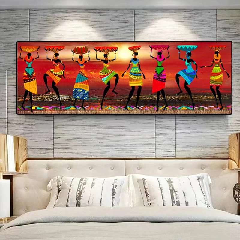 

African Woman Dance Canvas Painting Unique Posters and Prints Abstract Wall Art Picture Mural for Living Room Home Decor Cuadros
