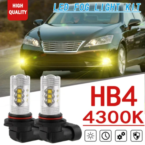 

2x 9006 80W 2000LM Yellow LED Fog Light Replace Bulbs For Lexus ES IS GS LS RX