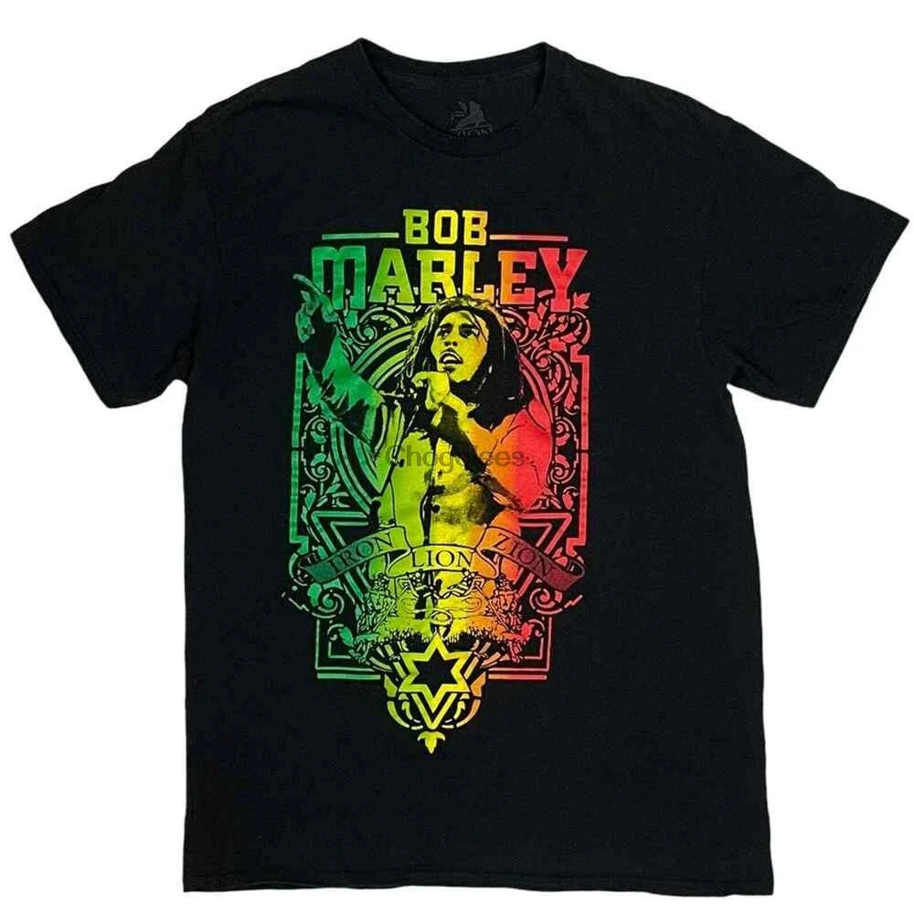 Мужская Винтажная футболка с вибрацией Боб Марли железный Лев Zion World Tour растамен |