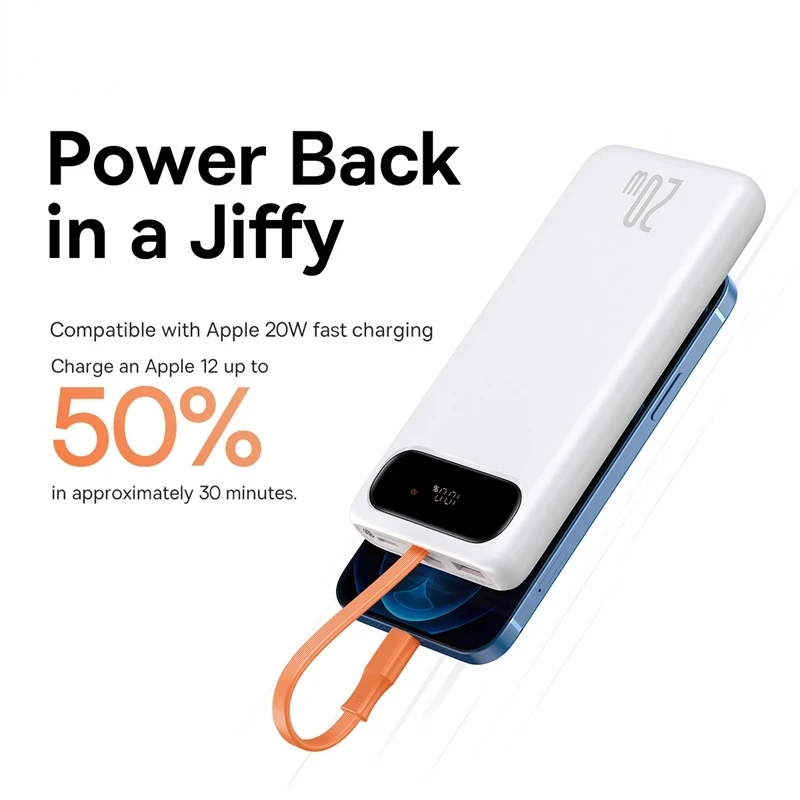 

2022NEW NEW Power Bank 20000mAh 10000mAh With Cable PD 20W 22.5W Fast Charge External Battery For iPhone 13 Pro Max Xiaomi Pover