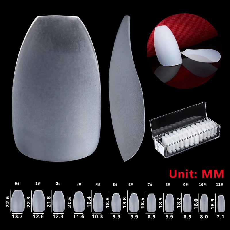 

500pcs Thin Curved Ballerina False Nails Short Coffin Ballet Fake Nail Finger Artificial Nail Art Tips Salon DIY Practice Supply