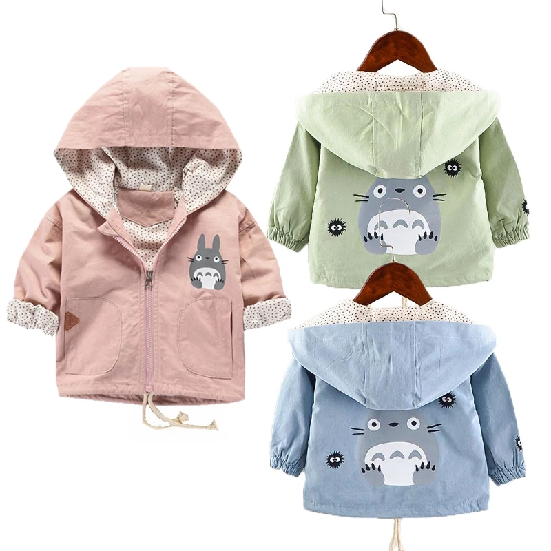 Abrigos con dibujos animados de Totoro para niños y niñas, chaqueta con capucha, sudadera bonita, ropa de abrigo cortavientos, novedad de Primavera de 2022