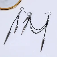 punk chain rivet dangle earrings for women men hip hop trendy popular black link chained drop earring fashion jewelry gfits
