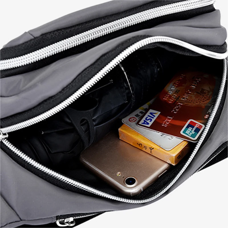 Fashion Men Women Waist Bag Casual Purse Large Phone Belt Bag Pouch Canvas Travel Phone Bag Outdoor Sports Bag