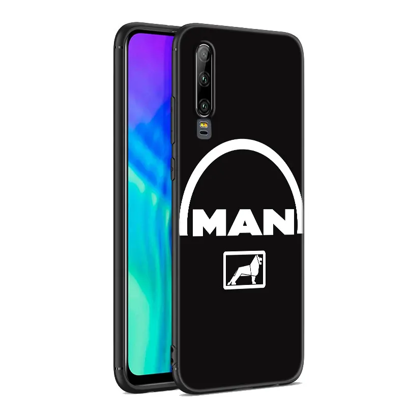 Чехол для телефона Cool Man Truck Huawei P20 P30 P40 P50 P Smart Z S Pro P8 P9 P10 Lite 5G E 2017 2018 2019 2020 черный