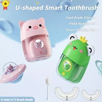kids sonic electric toothbrush cartoon pattern toothbrush soft silicone brush head automatic children electric toothbrush