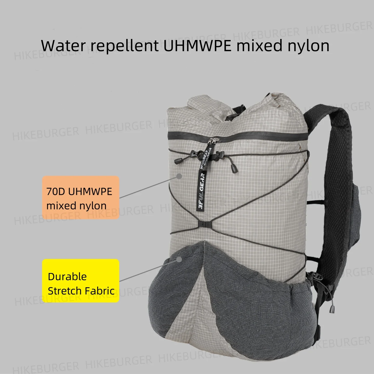 Фото 3F UL GEAR Koala Открытый рюкзак UHMWPE Сверхлегкий рюкзак для кемпинга 20 + 5 л IXPE с мягкой спинкой унисекс для путешествий, пешего туризма, альпинизма №2