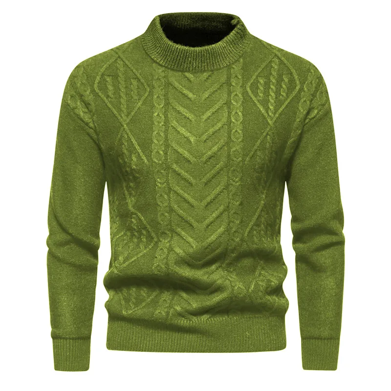 

Men's New Autumn and Winter Casual Half High Neck Sweater Knit Bottom