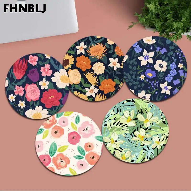 

FHNBLJ Small Fresh Tropical Rainforest Style Rubber Small Gaming Mouse Pad Keyboard Mouse Mats Deskpad for PC Mouse Carpet