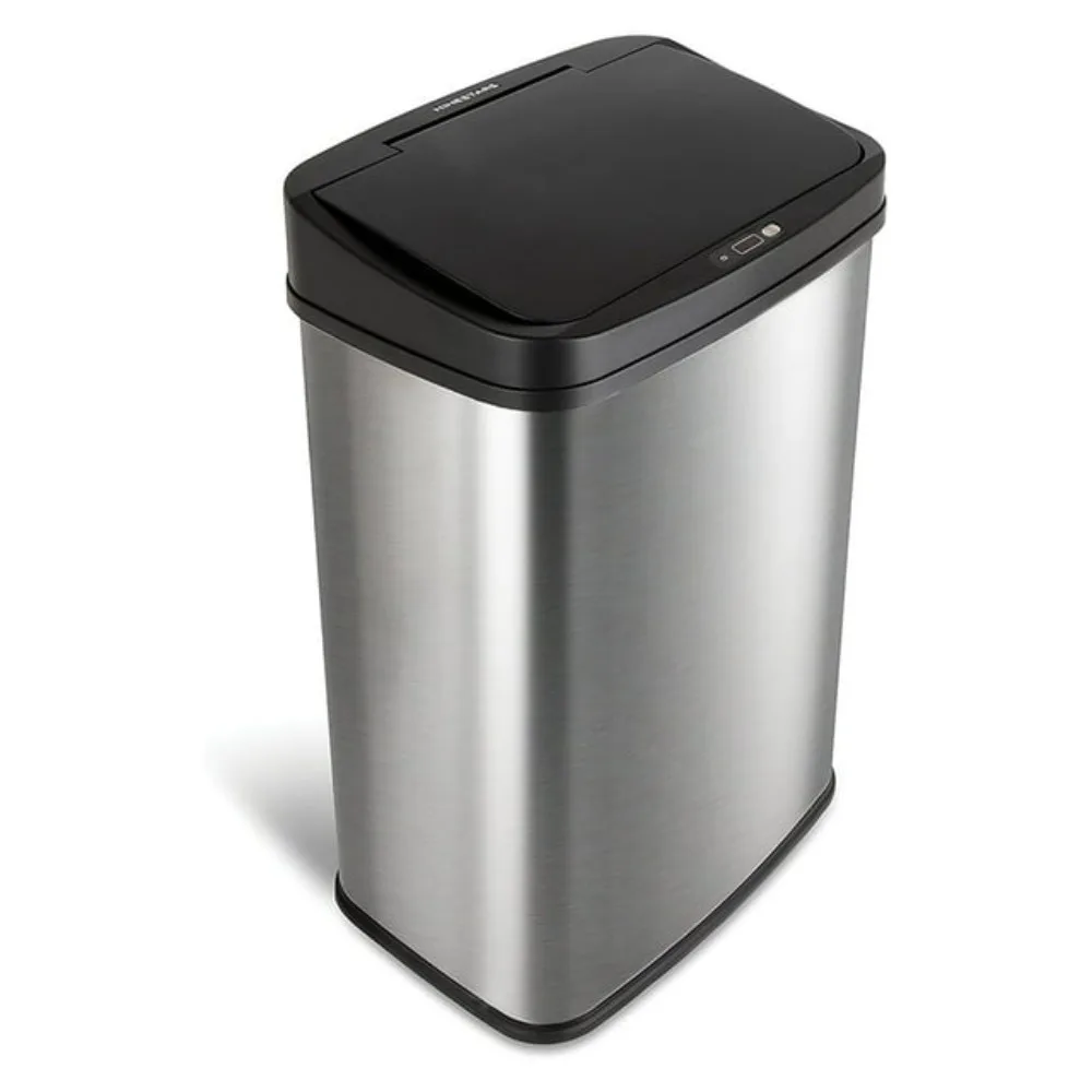 

Motion Sensor Rectangular Kitchen Garbage Can Dustbin Free Shipping Food Waste 13.2 Gal Trash Bin Recycle Household Cleaning