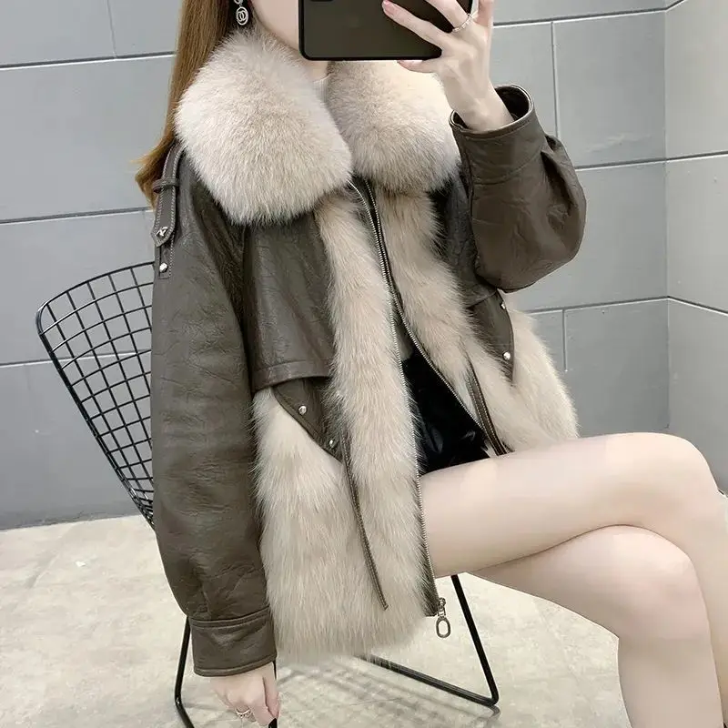 Autumn/Winter 2022 Faux Fur Temperament Thick and Cotton Women's Casual Loose Slimming Fashion Fluffy Coat Women