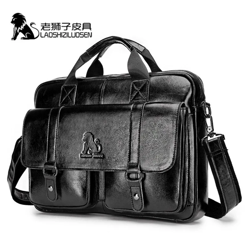 Men's Genuine Leather Crossbody Bags Male Messenger Bag Men High Quality Leather Shoulder Bags for Men Laptop Bag Man Handbags