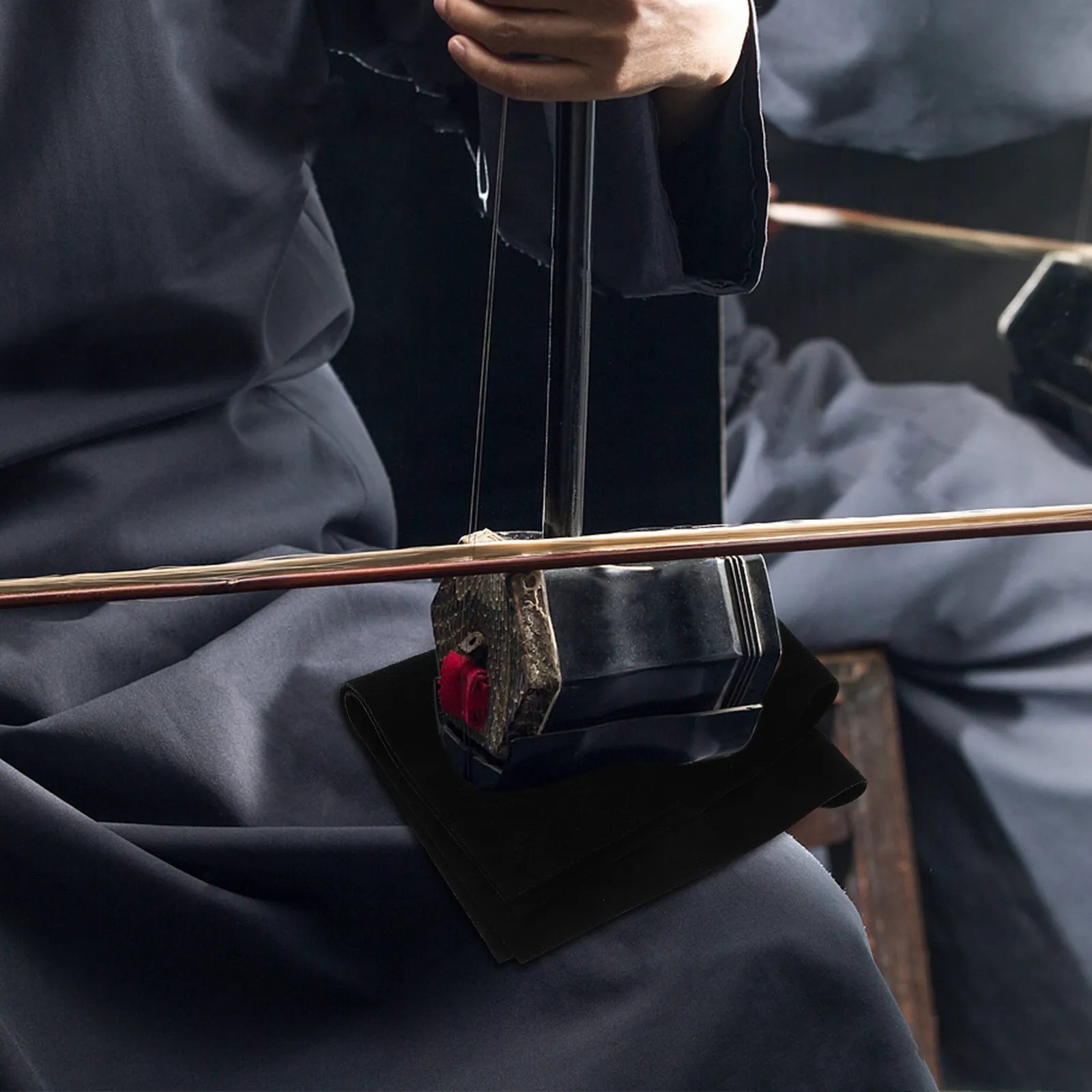 Фото Противоскользящая накладка Erhu из натуральной воловьей кожи с двусторонним противоскользящим дизайном для стабилизации инструментов пипа, юэцинь, чжунжуань, лют. №4