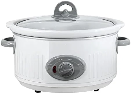 

Cooker 3.5 Quart USC-351-OG,Dishwasher Safe Crock/Ceramic inner pot and Glass lid,Small Slow Cooker,Oval Shape,White Rice cooker