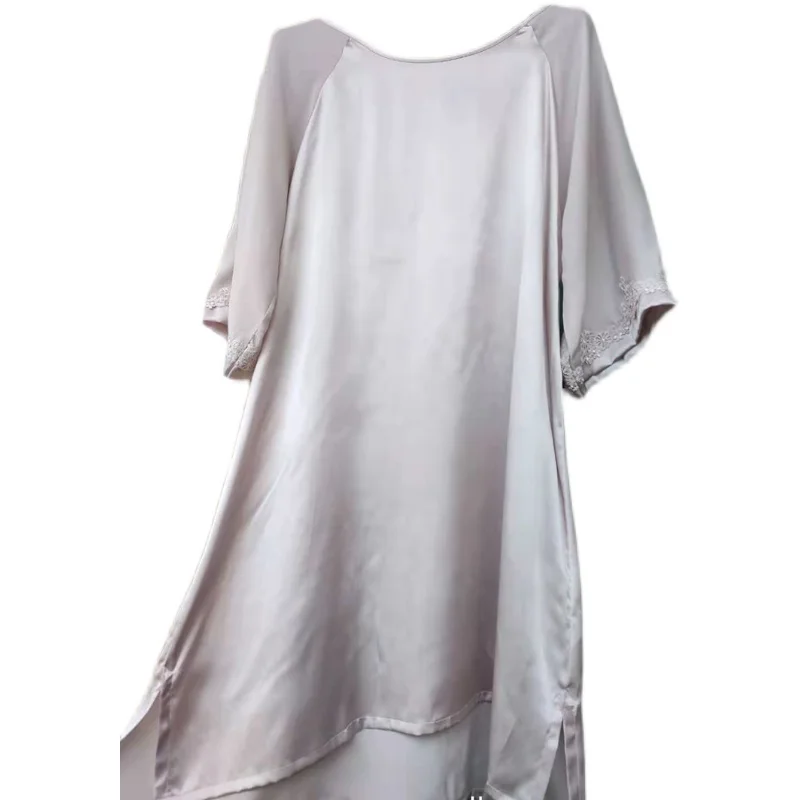 Mulberry Silk Sleeping Dress Round Neck Loose Large Nightdress Dress Dress Home Dress Spring And Summer Women Pajamas