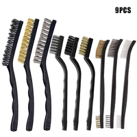 wire cleaning brush tool set steel brass nylon metal polishing rust metal brush household cleaning kitchen tool bbq grill