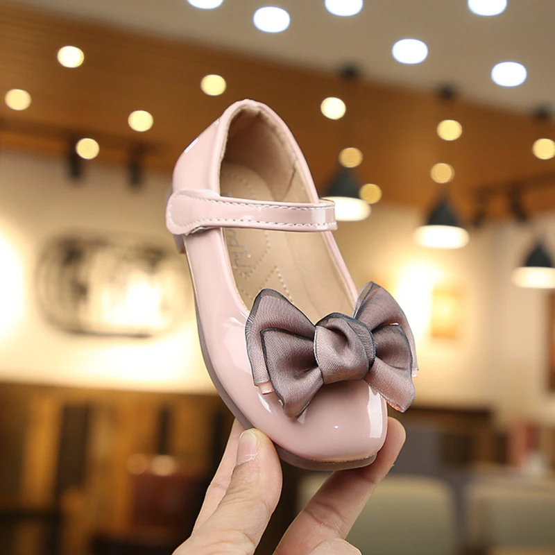 

Girls Pu Leather Shoes Princess Shoes Children Shoes Round-Toe Soft-Sole Big Girls Princess Shoes Single Shoes