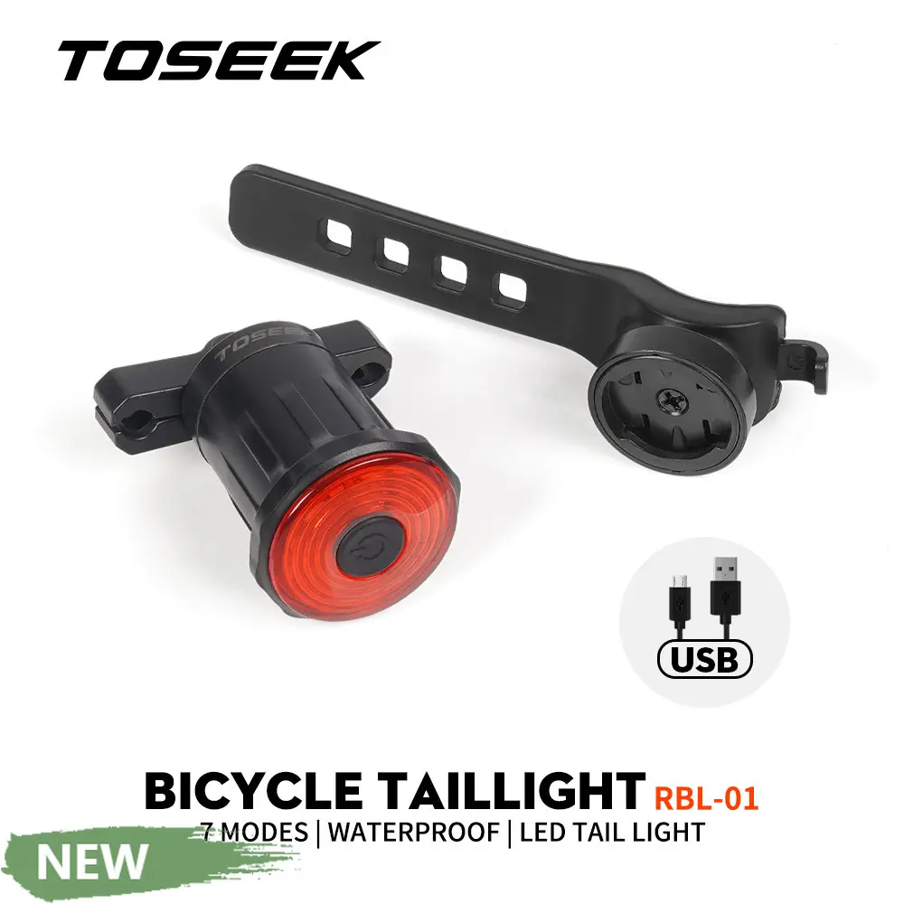 

Задний фонарь TOSEEK для горного велосипеда, умный стоп-сигнал с датчиком, водонепроницаемый, с зарядкой через USB, запасные части