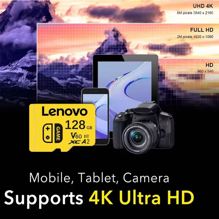 Фото Оригинальная карта памяти Lenovo Micro TF SD большой емкости 64 ГБ/128 ГБ U3 4K для телефона, камеры, планшета, ПК, Nintendo Switch, 256 ГБ/512 ГБ №5