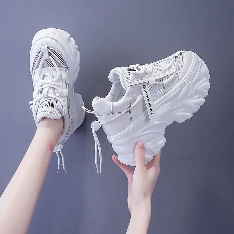 Heighten Sneakers Women's Shoes New Summer Trend Breathable Lightweight White Pink Shoes Leisure Sports Comfortable Best Selling