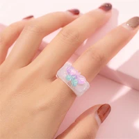 high quality square rings wide bands round edge anti stress resin spinning finger rings spinning rings resin rings