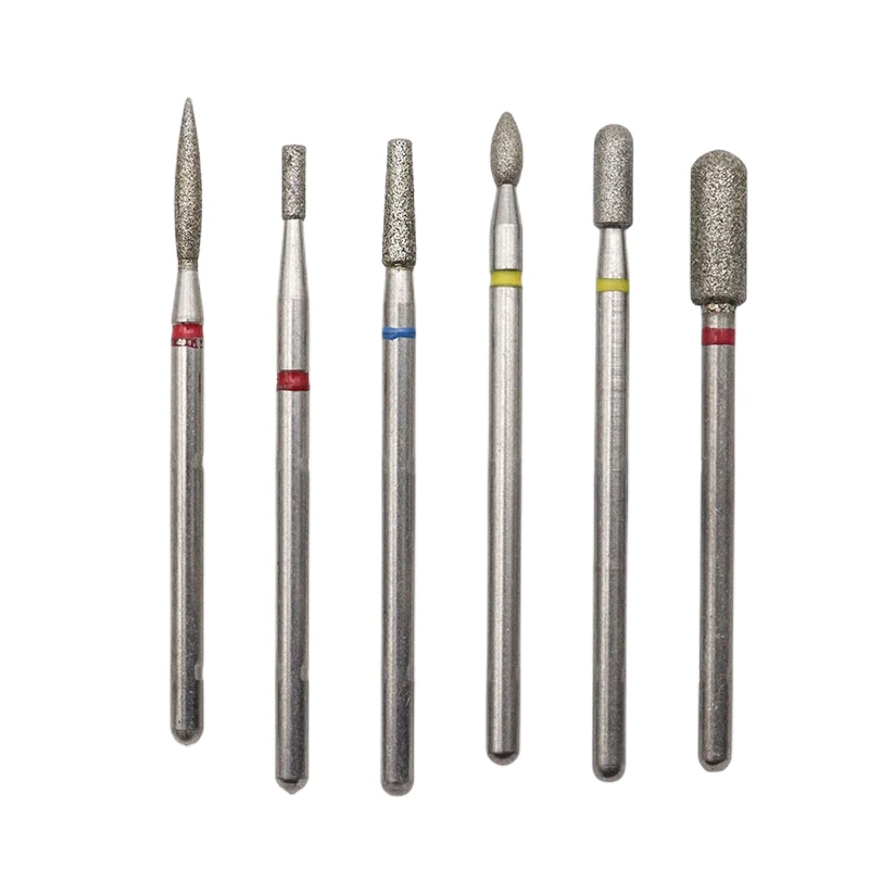 

Hot 6pcs set Diamond Nail Drill Bit Rotery Electric Milling Cutters For Pedicure Manicure Files Cuticle Burr Nail Tools Accesso