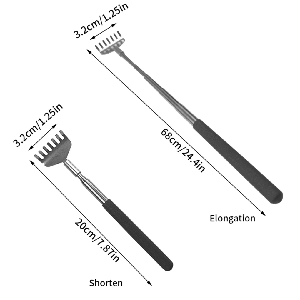 

Телескопический массажер для тела 21-68 см из нержавеющей стали, Выдвижной Инструмент для царапин, подарок