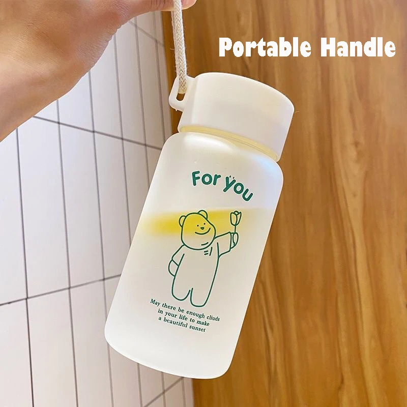 Прозрачные пластиковые бутылки для воды с милым медведем 450 мл без БФА креативная