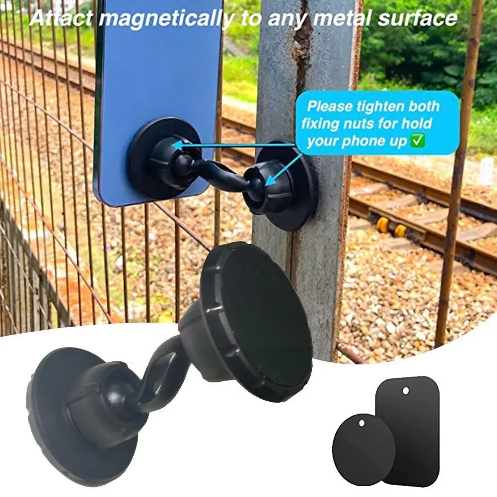 

Double-Sided Magnetic Suction Phone Holder Adjustable Strong Magnet Mobile Phone Stand For Gym Shelves Refrigerators Treadm Y1E6