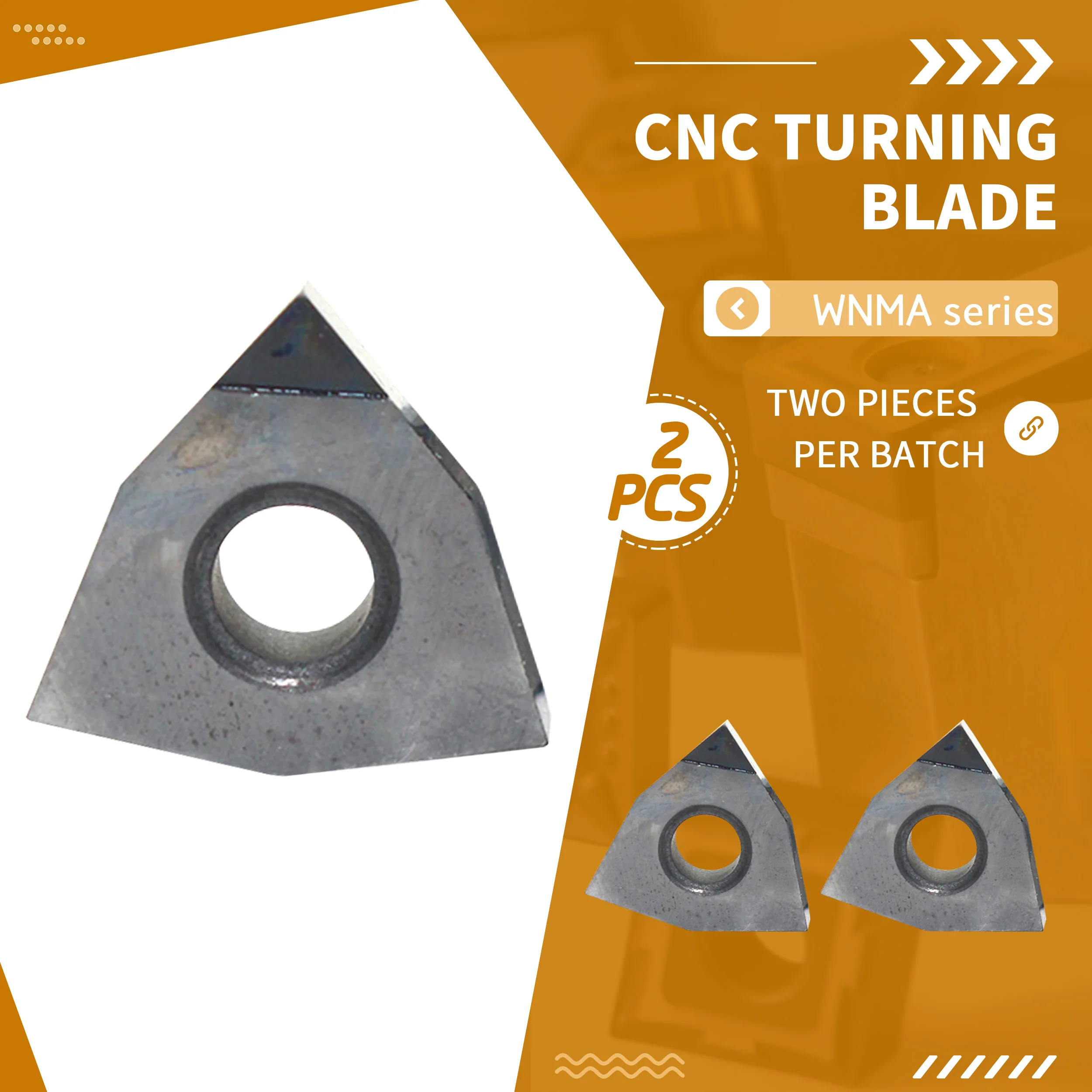 

2pcs WNMA080402 PCD CBN WNMA080404 PCD CBN WNMA080408 High quality Turning insert CNC lathe Diamond Cubic boron nitride blade
