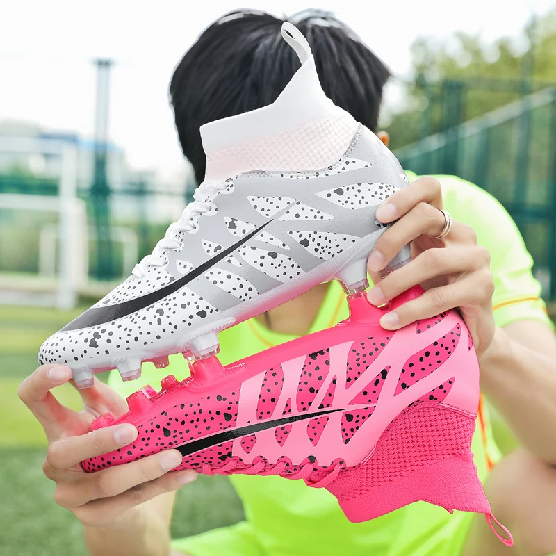 New Professional High-Top Soccer Shoes For Men FG/TF Grass Training Cleats Football Boots Kids Outdoor Sports Sneakers Non-Slip