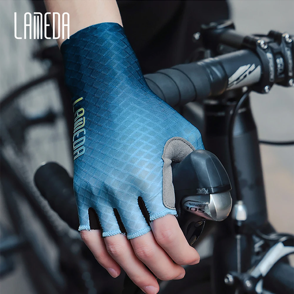 

Lameda Breaking Wind Cycling Half Finger Gloves Anti-slip Bicycle Mittens Racing Road Bike Glove MTB Biciclet Guantes Ciclismo