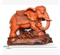 27*14*22cm Lucky elephant living room animal attract high-end cash register opened creative decoration Home sculpture statue