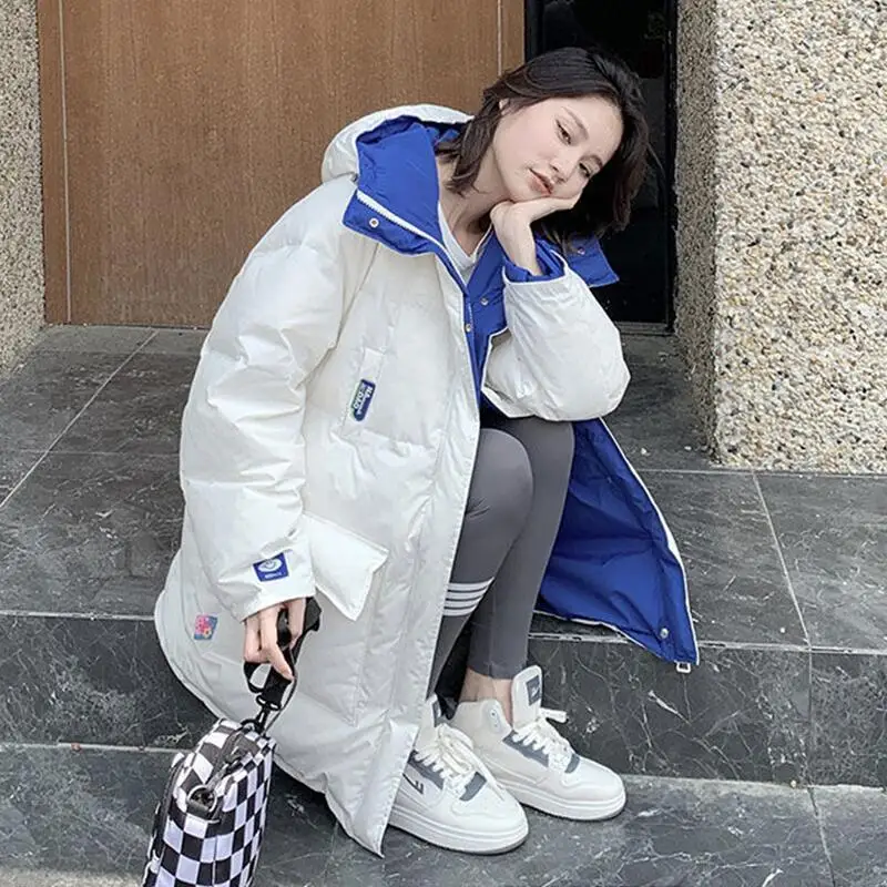 

Fashion Jacket Women's Parka Winter 2022 New Warm Ladies Coat Mid-Length Loose Couple Clothes Students' Parka Double-Sided
